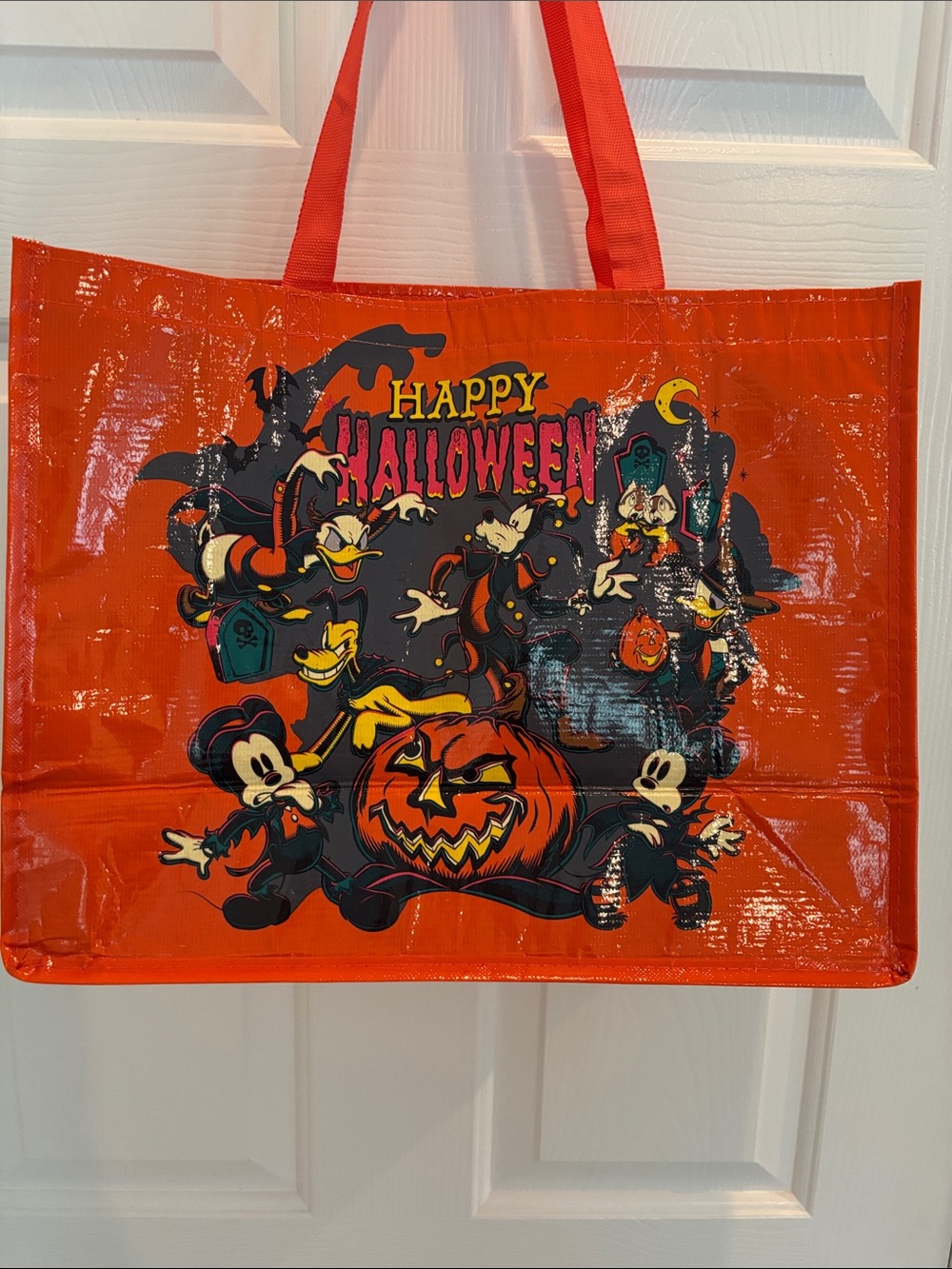 Disney Orange Halloween Tote Bag with Classic Characters